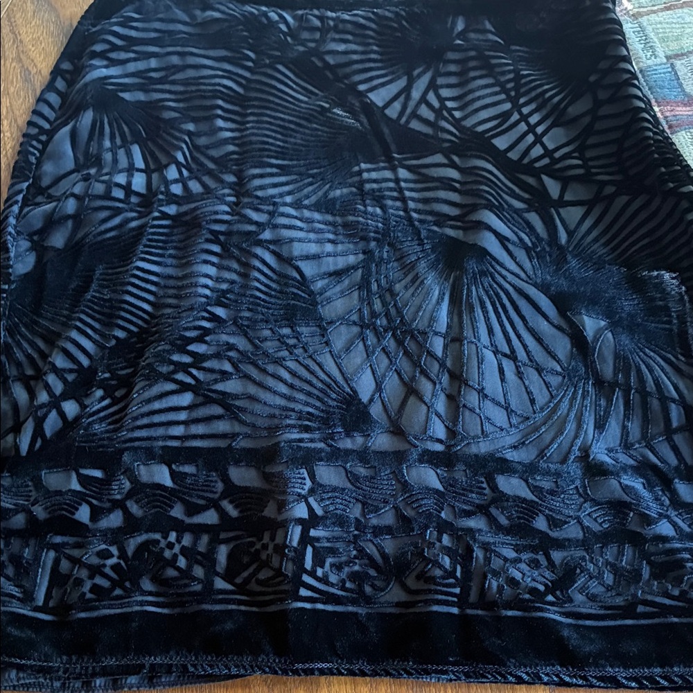 Studio M Black Textured Pencil Skirt